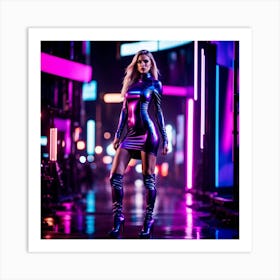 Neon Girl Art Print