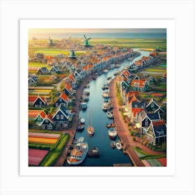 Tulip Village In Netherlands 2 Art Print