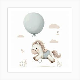 Little Pony With Balloon 1 Art Print