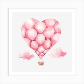 Pink Hot Air Balloon Art Print