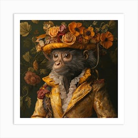 Monkey In A Hat Art Art Print