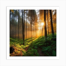 Sunrise In The Forest 9 Art Print