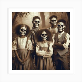 Family Of Skeletons Art Print