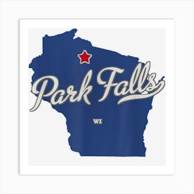 Park Falls Wisconsin Wi Map Art Print