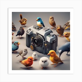 Birds And Camera 1 Art Print