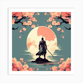 Anime samurai silhouette Art Print