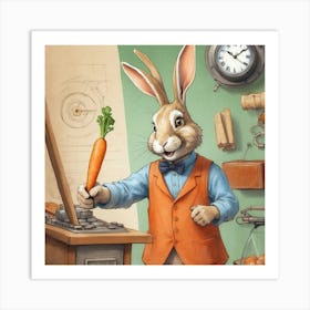 Rabbit In A Hat 6 Art Print