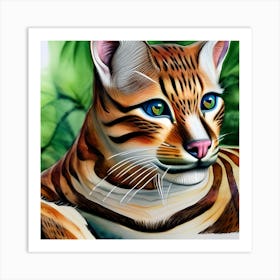 Cute Wild Cat Art Print