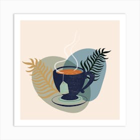 Tea Cup With Leaves 2 Art Print