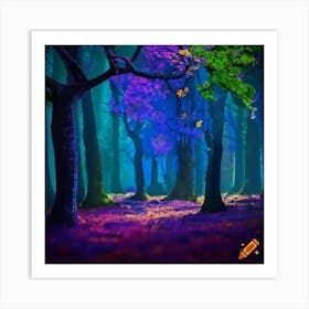 Craiyon 220214 Magical Forest Made Out Of Blue Art Print