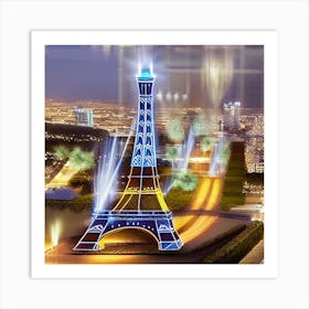 Torre Eyffel Dibujada Irreal Art Print