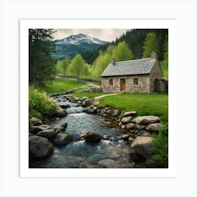 Stone House In The Mountains 1 Art Print