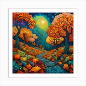 Abstract 4 Seasons Autumn Art Print