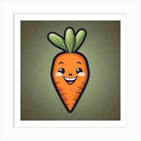 Carrot Cartoon 2 Art Print