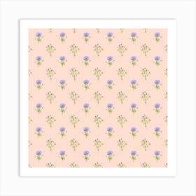 Meadow Flowers On Blush Pink Pattern Art Print