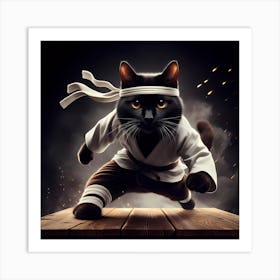 Karate Cat 7 Art Print