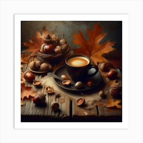 Autumn Coffee And Nuts 1 Art Print