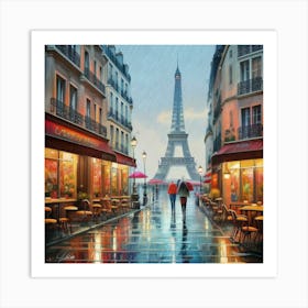 Paris In The Rain Art Print