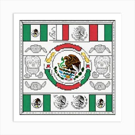 Mexican Flag 12 Art Print
