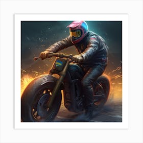 Motorcycle Rider Art Print