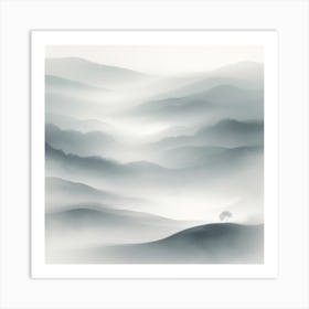 Misty Mountains Art Print