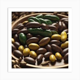 Chocolate Beans In A Bowl Art Print