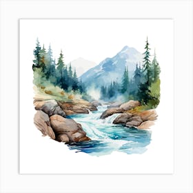 Watercolor Landscape Painting 12 Art Print