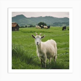 Goat In A Field 2 Art Print