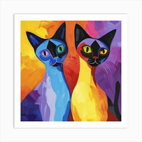 Kisha2849 Burmese Cats Colorful Picasso Style No Negative Space 50e97afb F64c 45b3 99b7 6f402a8fd12d Art Print