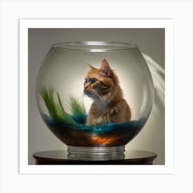 Cat In A Fish Bowl 15 Art Print