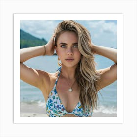 Beautiful Woman In A Bikini Art Print