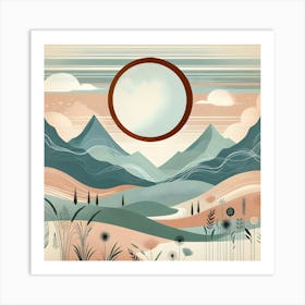 Landscape With A Moon Art Print