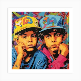 Two Boys In Hats Art Print