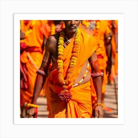 Man In Orange Art Print