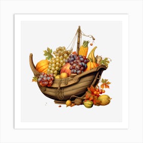 Thanksgiving Boat Art Print