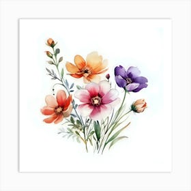 Watercolor Flowers V.4 Art Print