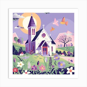 Church In The Countryside 2 Art Print