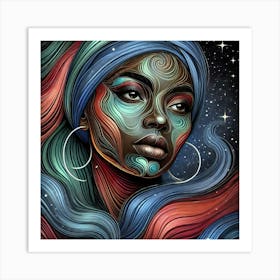 Seraphina Celestial Portrait Art Print