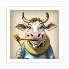 Cartoon Cow 7 Art Print