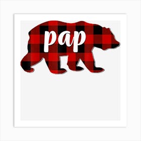 Red Plaid Pap Bear Matching Family Buffalo Christmas Art Print