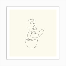 Coffee line art Art Print