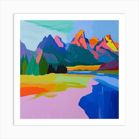 Colourful Abstract Grand Teton National Park Usa 2 Art Print