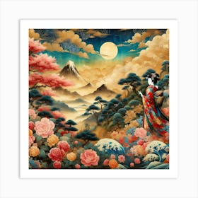 Creative Geisha Illustration 72 Art Print