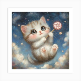 Lollipop Kitten 1 Art Print