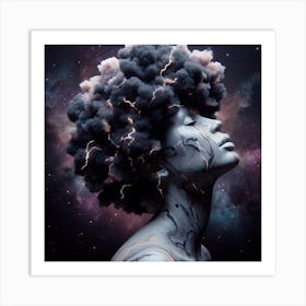 Woman With Lightning In Her Hair Art Print