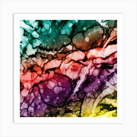 Watercolor Abstraction A Rainbow Of Raindrops 1 Art Print