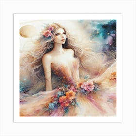 Portrait of a radiant woman Art Print