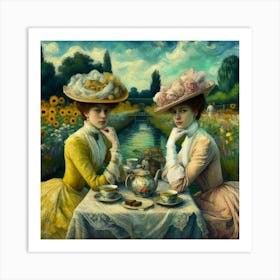 Two Ladies At Tea Art Print