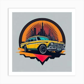 Car Colored Artwork Of Graphic Design Flat (94) Art Print