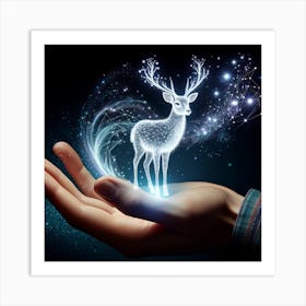 Holographic Deer Spirit 1 Art Print